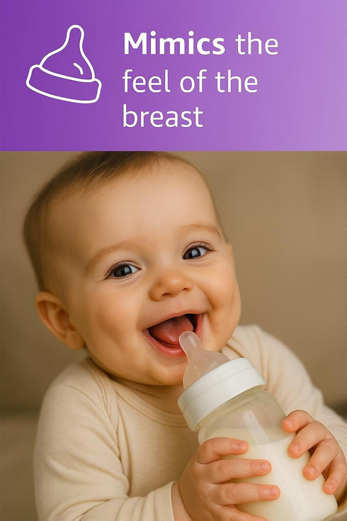 Generic Nimrox Baby Bottle Nipple - Soft Silicone, Anti-Colic, Medium Flow, BPA-Free
