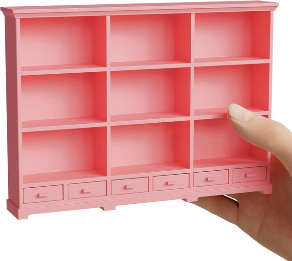 1:12 Scale Dollhouse Bookshelf, Classic Doll House Bookcase & Versatile Dollhouse Furniture