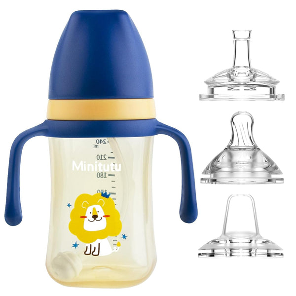 Qshare Sippy Cups For Toddlers, Weighted Straw Learner Cup with Handle for