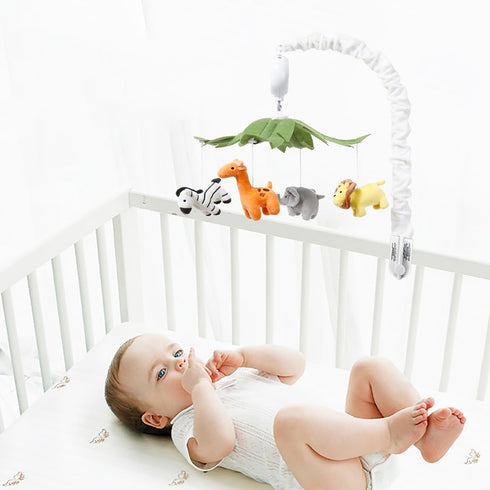 ZYATKSML 12 Crib Mobile, Baby Mobile with Lullabies, Musical Baby Crib Mobile for Boys or Girls, Safari Animals Crib