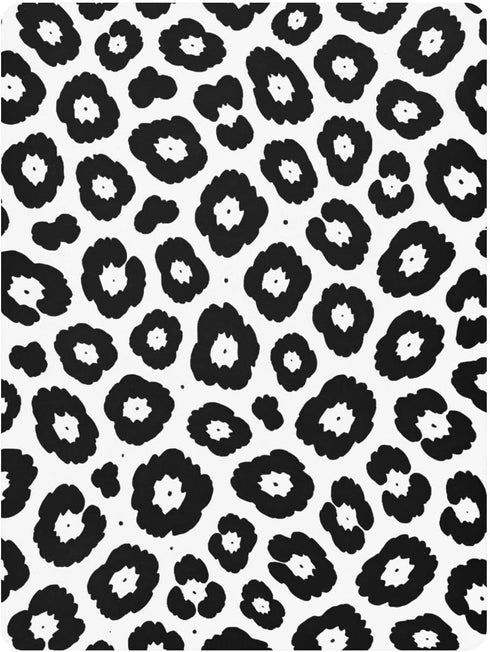 CZXW 52" 28" Black White Leopard Crib Sheets Fitted x Natural Cotton Soft & Breathable for Baby Crib Mattress