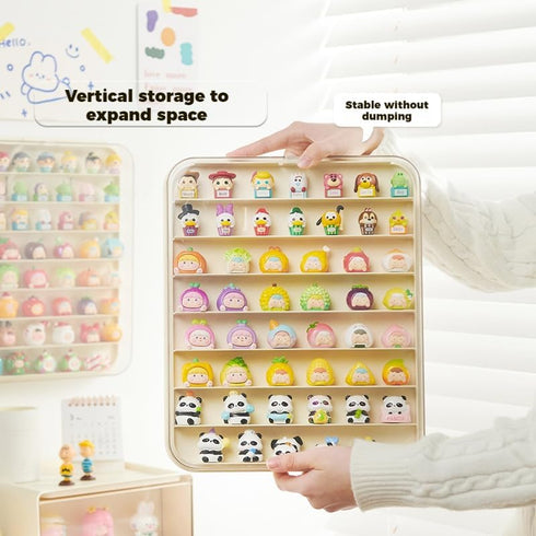 WMM 1.57 Inches Clear Display Case for Minifigure Figures, Wall-Mounted Figures Display Box, Multi Story Minifigure