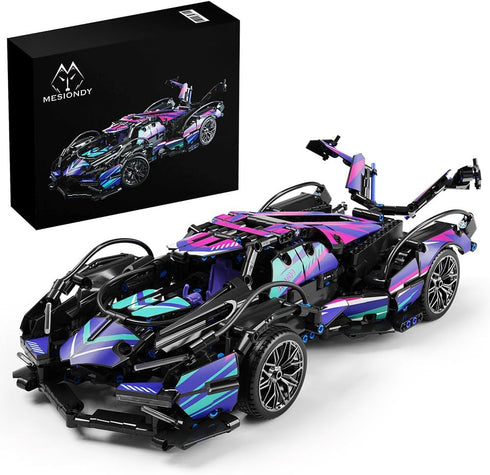 Mesiondy Sports Car Building Blocks Toys - 1:14 MOC Racing Car Model Construction Toy for Boys Age 6-9