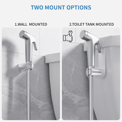 Shineforu Handheld Bidet Sprayer for Toilet, Bidet Sprayer Kit with Stainless Steel Hose for Feminine Wash, Adjustable