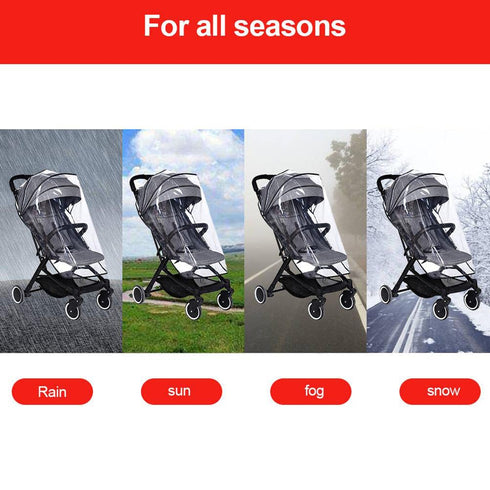 Universal Rain Cover for Children Stroller, Baby Carriage Travel Weather Shield, Baby Pram Raincoat
