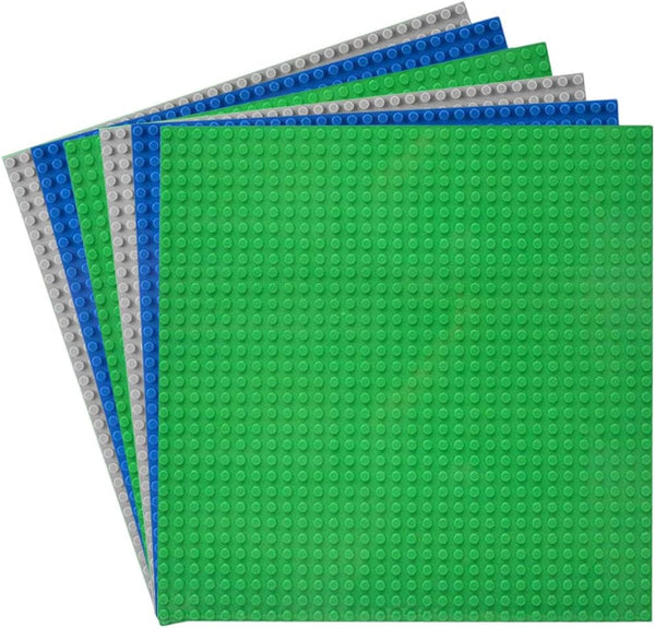 6 Pack Classic Baseplates Building Base Plates for Building Bricks, 10" x 10", 100% Compatible with Major Brands