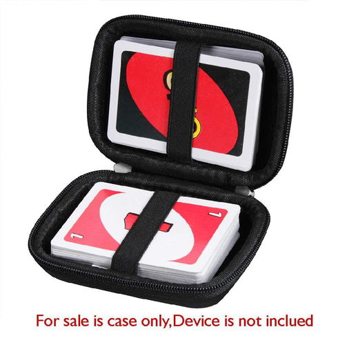 Anleo Hard Travel Case for Mattel UNO Classic Card Game (Only Case) (Black)