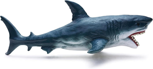 Gemini&Genius Sea Animal Great White Shark Action Figure - Megalodon Shark Model Toy, Soft Rubber Realistic Ocean Shark