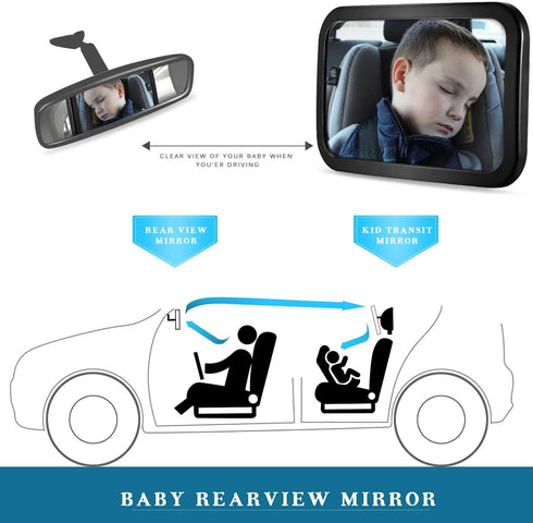Baby Car Mirror DARVIQS Seat Monitor Infant Child in Rear Facing Seat Wide View Adjustable