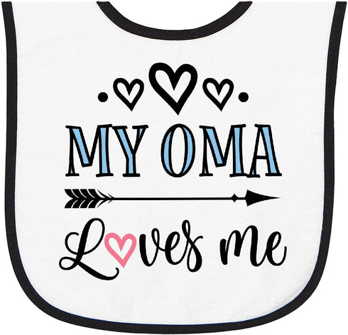 inktastic My Oma Loves Me Grandchild Baby Terry Cloth Bib
