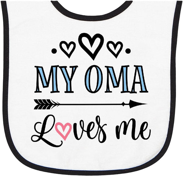 inktastic My Oma Loves Me Grandchild Baby Terry Cloth Bib