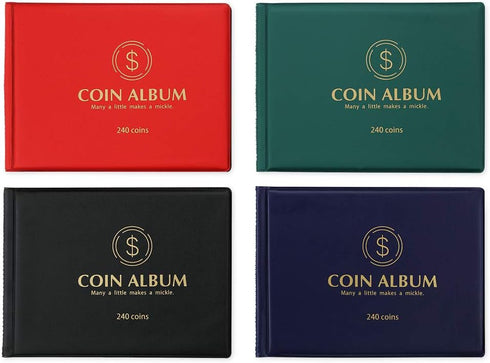 MUDOR Coin Collection Holder Album for Collectors, 240 Pockets Coin Collection Book Supplies