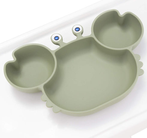 Silicone Suction Plate for Toddlers, Self Feeding Training Divided Dish and Bowl, BPA Free