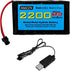 7.2V 2200mAh AA NiMH Battery with SM-2P Plug and USB Charging Cable for Huina 1550 550 RC Excavator, Car, Truck
