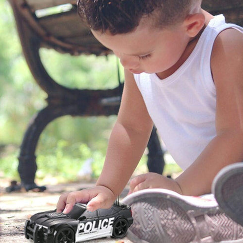 Police Car Toy Plastic Pursuit Rescue Vehicle with Sirens Sound and Light for Kids, Toddlers, Boys 1:20 Scale