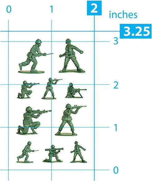 Pack Playhouse of Three Perforated Sticker Half-Sheets for Crafts, Trading & Collecting - Green Army Men