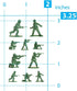 Pack Playhouse of Three Perforated Sticker Half-Sheets for Crafts, Trading & Collecting - Green Army Men