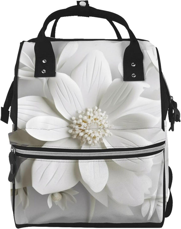 FHEDVBN Flower Diaper Bag Backpack for Women Multifunction Waterproof Mummy Backpacks for Mom