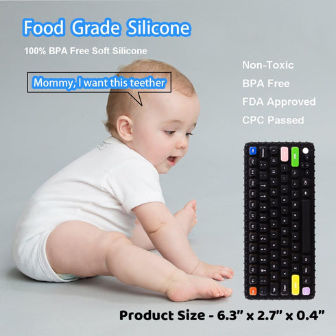 Baby Keyboard Teething Toys for Babies 0-3, 0-6, 6-12 Months | Soft Silicone Baby Keyboard Teethers Toys | Baby Fidget Toys 0-6 Months | Infant Teether Pacifier for Breastfeeding Baby Boy Girl