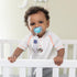 Chicco Universal Two in One Baby Pacifier/Soother Clip/Holder with Soft Attachment Ring for Teethers, Grey/White