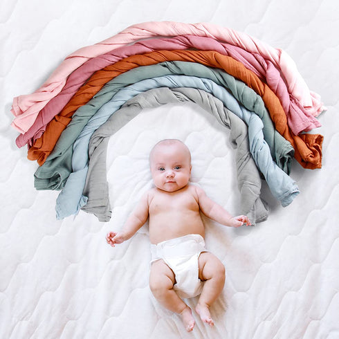 47 47 inches(120x120cm) Premium Soft Muslin Cotton Newborn Baby Swaddle Blanket Unisex Swaddle Wrap Silky Swaddle