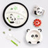 Bamboo Toddler Dinnerware Set, 5Pcs Baby Plates and Bowls, Christmas Kids Dishes Set with Plate, Bowl, Cup, Fork, and