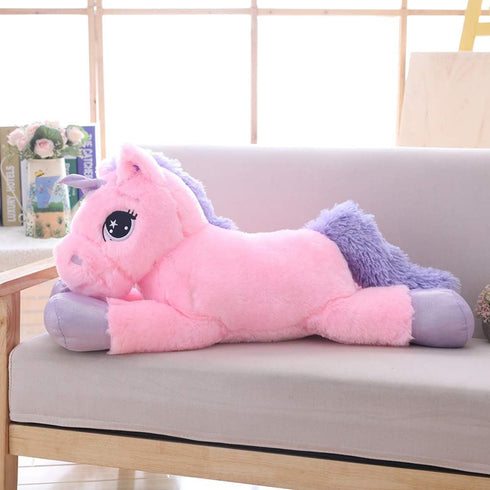 Giant Unicorn Stuffed Animal Toys - Soft Large Plush Pillow for Bedroom, Valentines, Pink, 39.4"