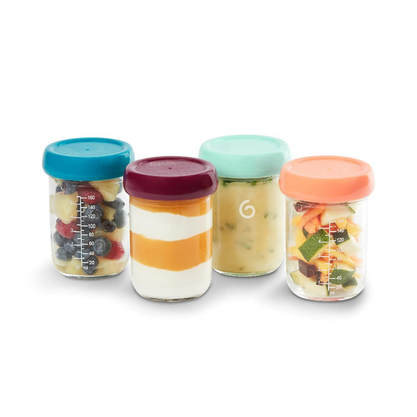Babymoov Baby Glass Food Jars, Set of 4 (8oz Each) BPA-Free Storage