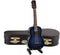 Dselvgvu Wooden Miniature Guitar with Stand and Case, Classic Blue Model for Dollhouse Decoration, 5.12"x1.86"x0.68"