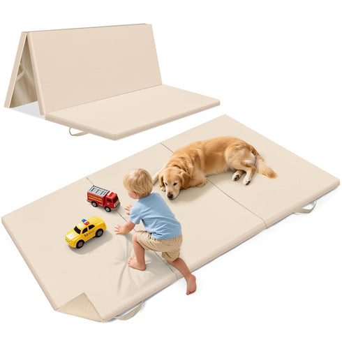 39X59Inch Vegan Leather Play Mat for Baby Trifold Thick | Soft Padded