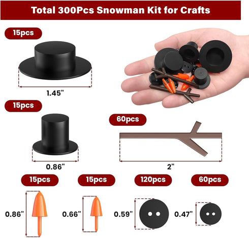 300 30 180 30 60 Outivity Pcs Snowman Crafts DIY Kits for Winter Kids, Classroom & Group Craft Supplies, Includes Mini