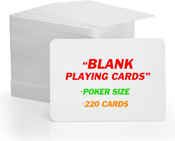 220PCS Poker Size Blank Playing Cards, Index Flash Cards for DIY Game Card Writing, Drawing, Painting
