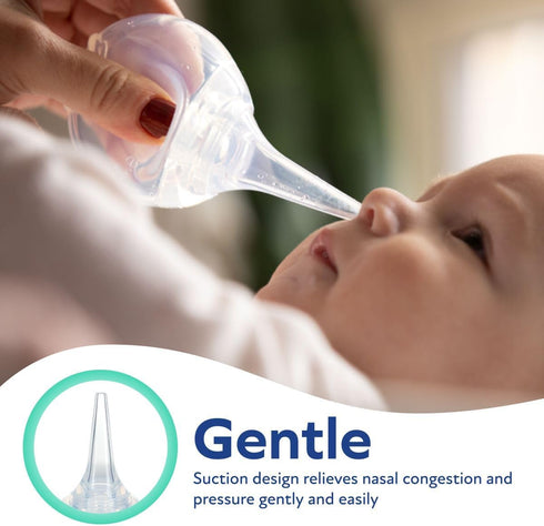 Talbot's Dr. Nasal Aspirator for Babies - Silicone - Includes Storage Case - Clear
