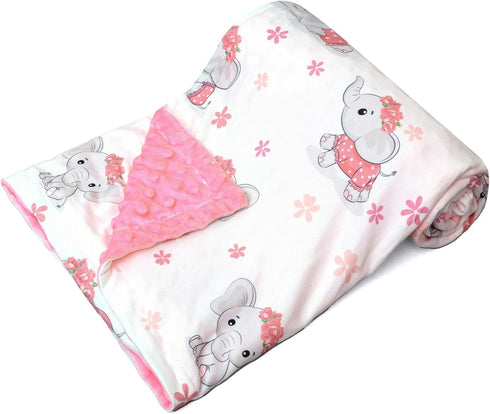 FIGEPO 30 40 Inch 1) New Born Baby Girl Double Layer Fuzzy Toddler Throw Blankets Soft Plush Minky Daycare Blanket
