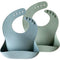Moonkie Silicone Baby Bibs Set of 2, BPA Free Soft Adjustable Fit Waterproof Feeding Bibs for Babies and Toddlers