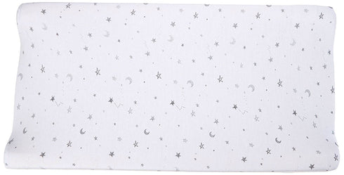 TL Care Printed 100% Cotton Knit Fitted Contoured Changing Table Pad Cover, Compatible with Mika Micky Bassinet, Gray