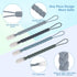 Stylish Silicone Pacifier Clips 4-Pack for Baby Boys and Girls, Woven Rope Design for Teething Relief, Grey