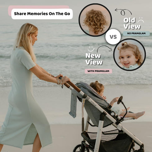 Original Stroller Mirror- See Baby's Face on Walks. Rear View Mirror for Prams and Strollers. Easy Connection.