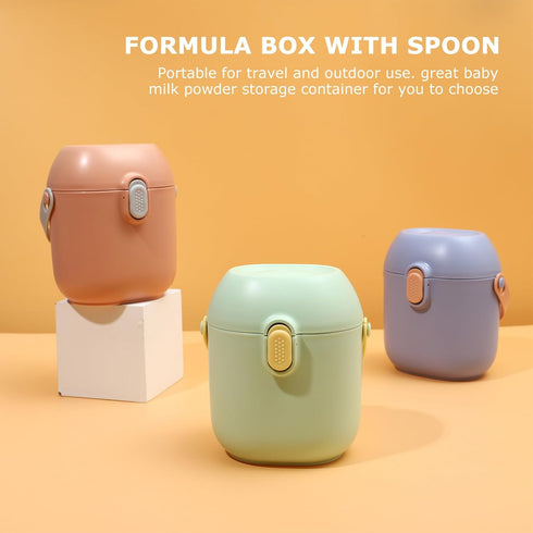 LIOOBO Portable Formula Dispenser Box with Spoon Milk Powder Container for Travel Thickened Snack Storage Case Large