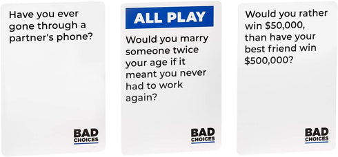 BAD CHOICES Party Game - Have You Ever? Hilarious Adult Card Game for Fun Parties