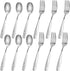 HANSGO 12PCS Children Safe Forks and Spoons, Stainless Steel Toddler Utensils Set with Bunny and Puppy Motifs