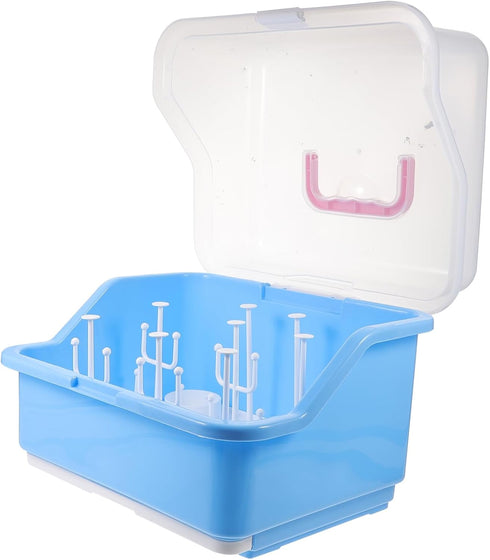 Kisangel Portable Bottle Drying Box with Capacity Practical Tableware Storage Organizer Durable