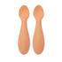 Nuby Silicone Mini Spoons (2-Pack) for Baby-Led Weaning, 4+ Months, Orange