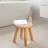Kifmurase 9 Inch Solid Wood Step Stool for Adults, Multi-Use Wooden Round Stool for Bathroom Playroom Living Room, Four