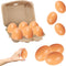 Chochkees Wooden Fake Eggs 6-Pack, Life Size Brown Eggs Perfect for Easter Crafts,