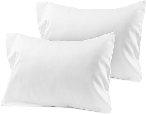 Travel Pillowcase Set of 2, 12x16 500 Thread Count Egyptian Cotton with Zipper Closer