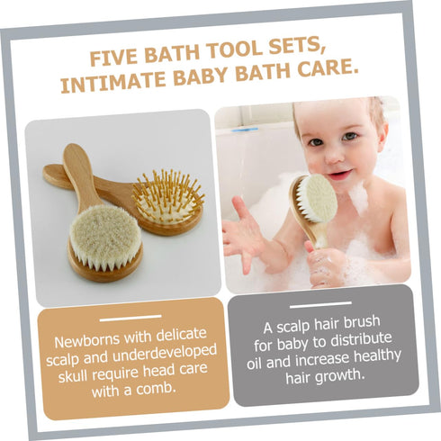 Set Totority Baby Hair Brush Woolen Brush for Toddlers Newborn Care Kit Easy to Use