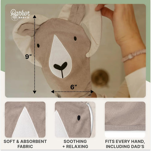 Parker Baby Bath Mitt for Kids | Soft & Absorbent Washcloth Mitt | Quick Dry Baby Washcloth Glove that Fits Both