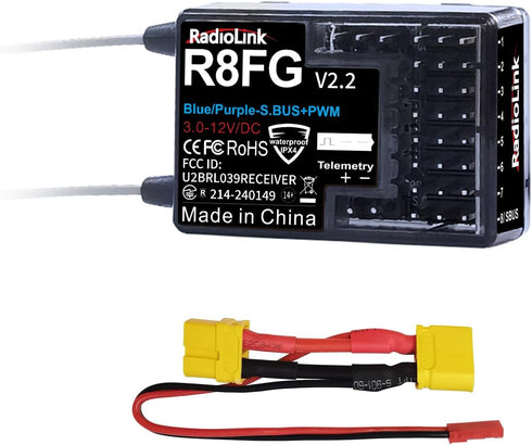 Radiolink R8FG V2.2 8CH Gyro Receiver, 2.4GHz 600m Long Range Control Voltage