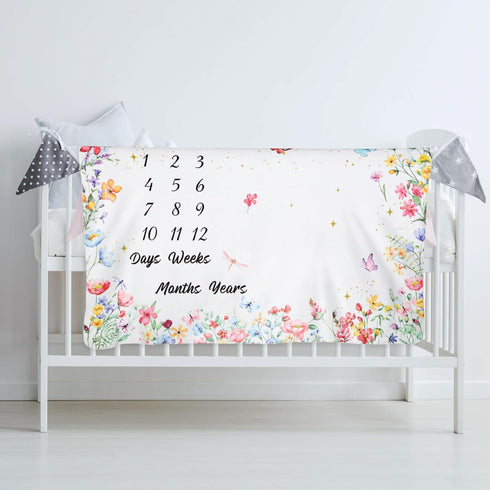 60" 40" 12 Nuanchu Baby Monthly Milestone Blanket Baby Girl Boy x Soft Fleece First Months Growth Chart Newborn